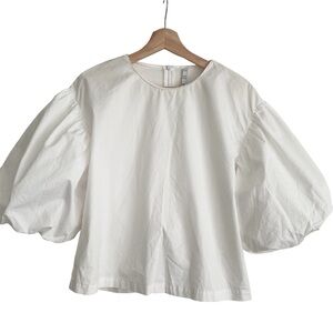 Zara trf White Cotton Top